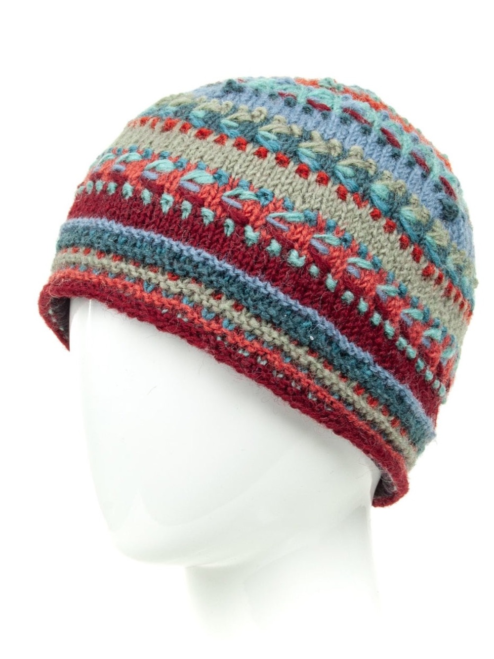 Lost Horizons Navika Beanie Santa Fe Stripes Wool Fall Winter Colorful